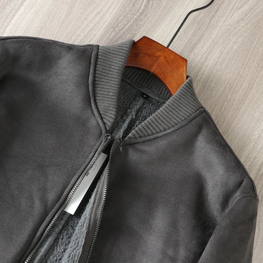 Men's Suede Bomber Jacket