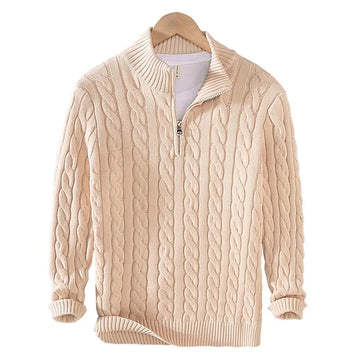 Men’s Cable-Knit Half-Zip Sweater